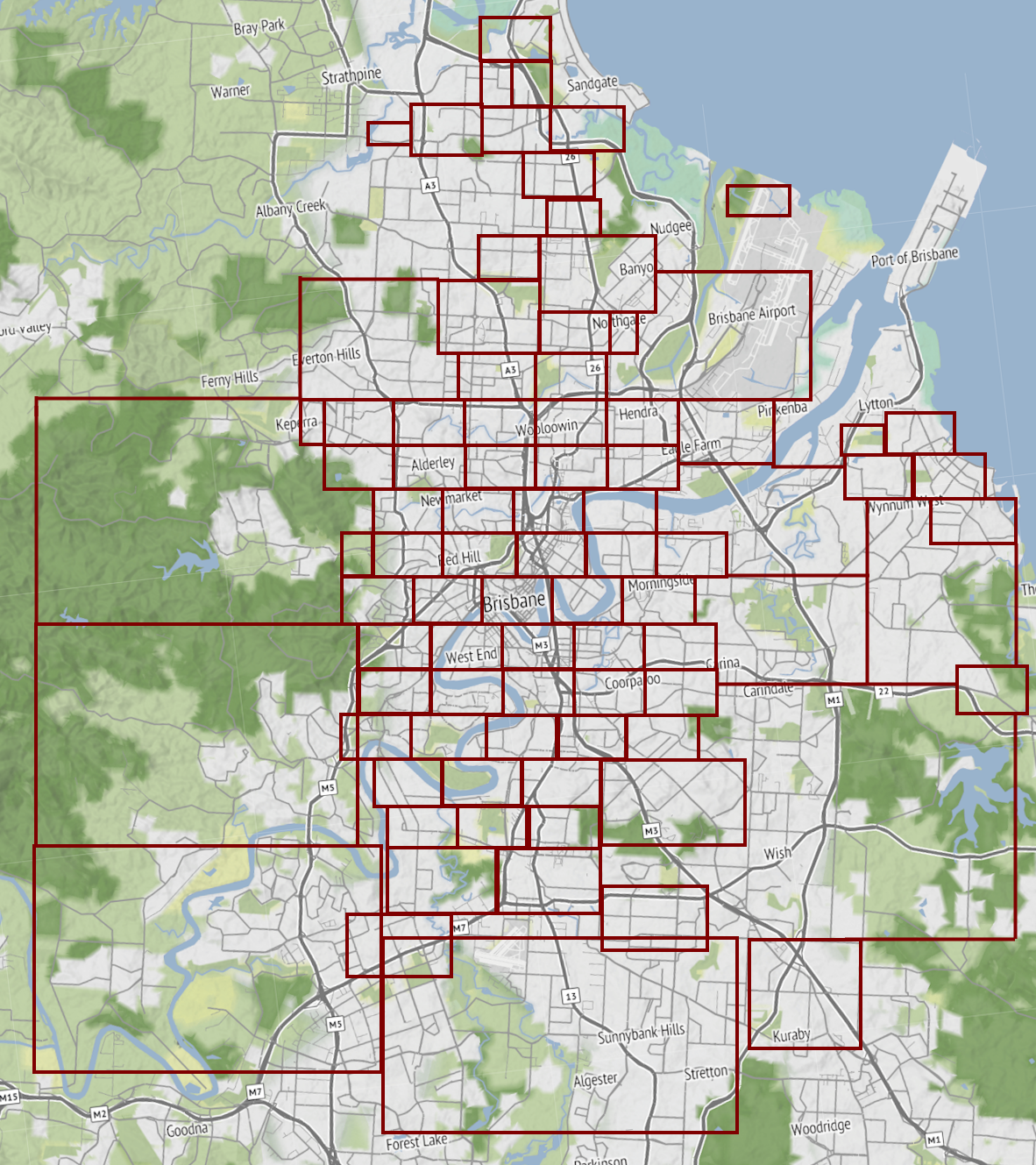 Key map of Brisbane